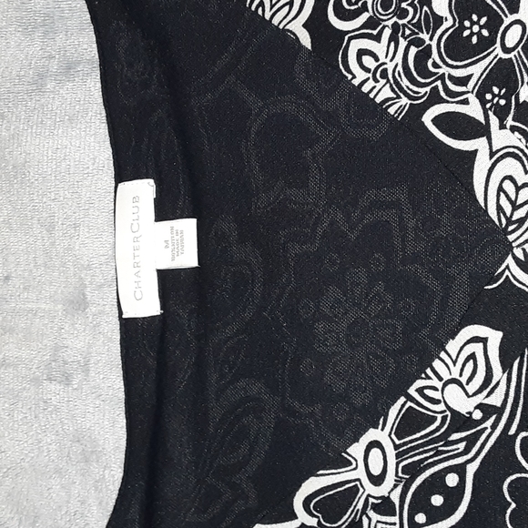 Charter Club Black and White Pullover Top. - Picture 7 of 10